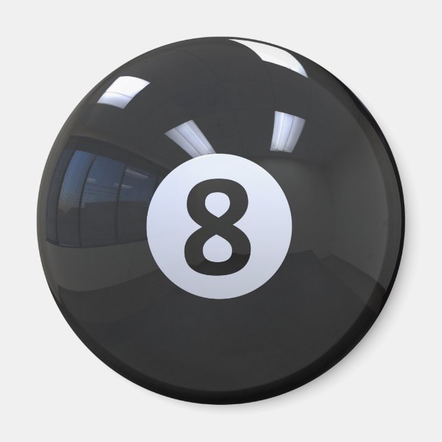 Black No. 8 Billiard Pool Ball Magnet (Vorne)