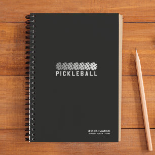 Black Noir Pickleball Logoabteilung Personal Notizbuch