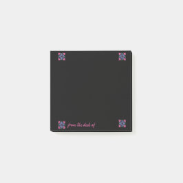 Black Notes with Pink & Purple Tiles Post-it Klebezettel
