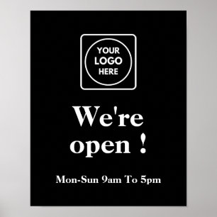 Black Now Open Poster   Kundenspezifische Geschäft