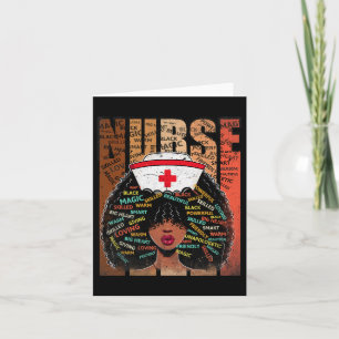 Black Nurse FRAU Afro Melanin Vintage Schwarze Ges Karte