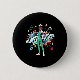 Black Nurses Rock Shirt Super Hero Funny Black Rn Button