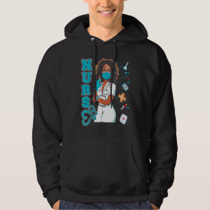 Black Nurve Uniform Face Masask Afro African Black Hoodie