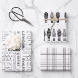 Black Nutcracker Christmas Wrapping Paper Geschenkpapier Set<br><div class="desc">Black Nutcracker family African American Christmas Wrapping Paper.  Simple lux design features black nutcrackers,  This Christmas words,  and a simplistic tartan plaid design.  Perfect for everyone!</div>