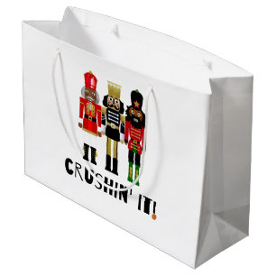 Black Nutcracker "Crushin' It" Geschenktasche Große Geschenktüte