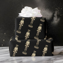 Black Nutcracker Soldier Weihnachtswrapping Paper