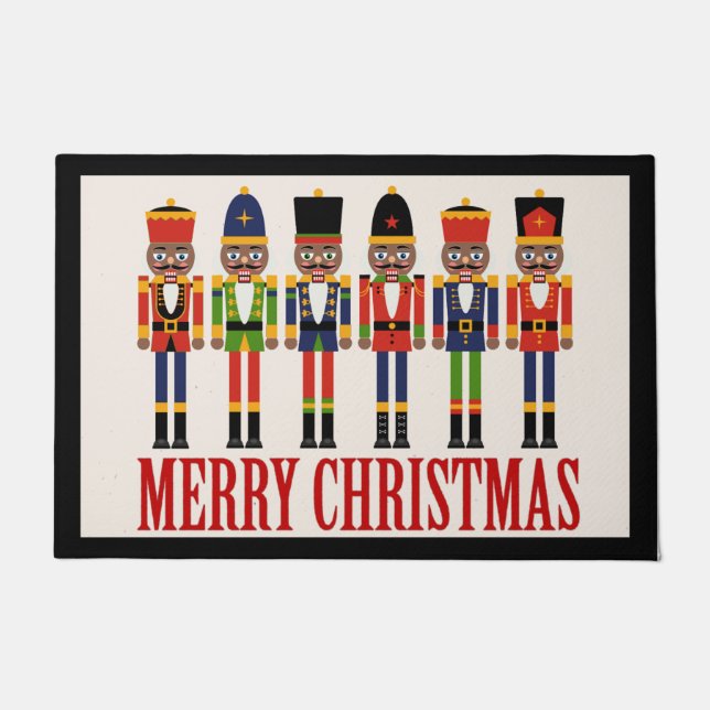 Black Nutcracker Weihnachtsmatte Fußmatte (Vorderseite)