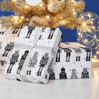 Black Nutcracker Weihnachtswrapping Paper Geschenkpapier