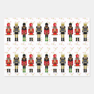 Black Nutcracker Weihnachtswrattschäfte Geschenkpapier Set