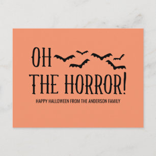 Black Oh, der Horror Halloween Postcard Postkarte