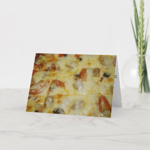 "Black Olive Tomato & Sausage Pizza" Geburtskarte Karte