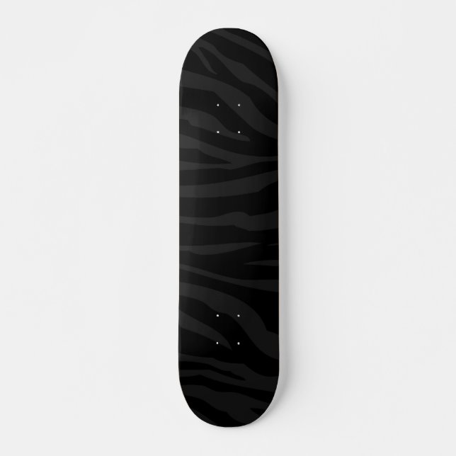 Black on Black Zebra Print Comp Skateboard (Devant)