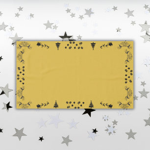 Black on Gold Frohe Weihnachten Groß Tischdecke