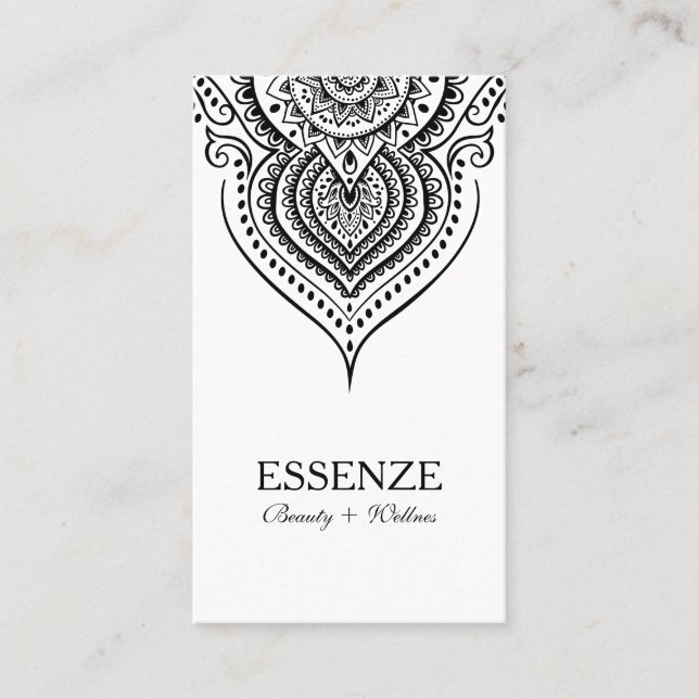 Black on White Paisley Lace Visitenkarte (Vorderseite)