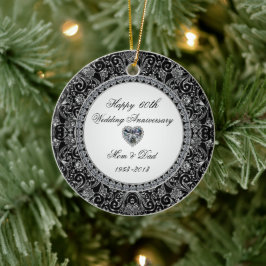 Black Onyx Diamond Wedding Jubiläum Keramik Ornament
