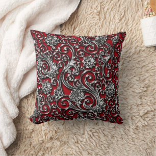 Black Onyx Paisley Throw Kissen