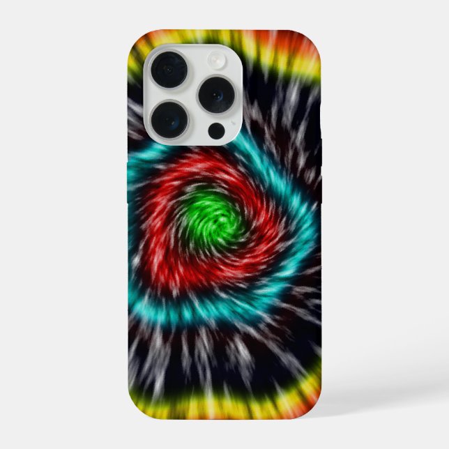 Black Opal Tie Dye,   iPhone 15 Pro Hülle (Rückseite)