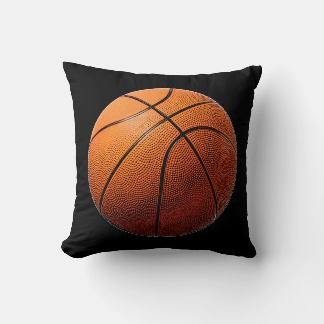 Black Orange Basketball American MoJo Pillow Kissen (Vorderseite)