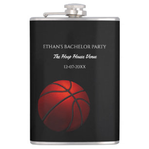 Black Orange Basketball Party Wochenende Flachmann