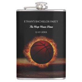 Black Orange Basketball Party Wochenende Flachmann