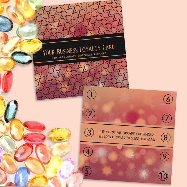 Black Orange Bokeh Generic Business Loyalty Punch Terminkarte (Von Creator hochgeladen)