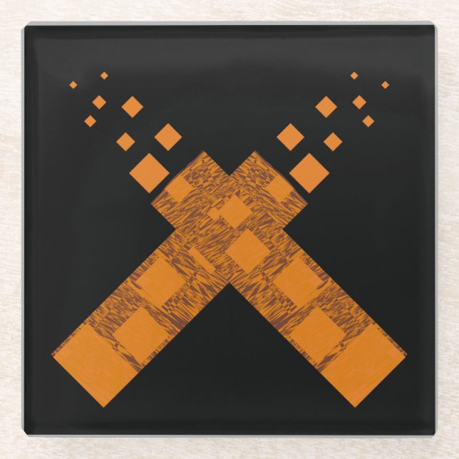 Black Orange Dark Pagan Fire Art Kulturelle Kreuzg Glasuntersetzer (Vorderseite)