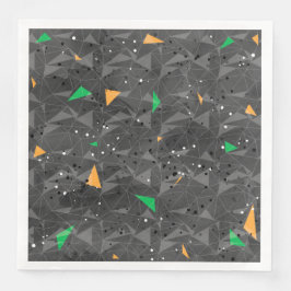 BLACK ORANGE GREEN HALLOWEEN GEOMETRISCHEN PATTER SERVIETTE