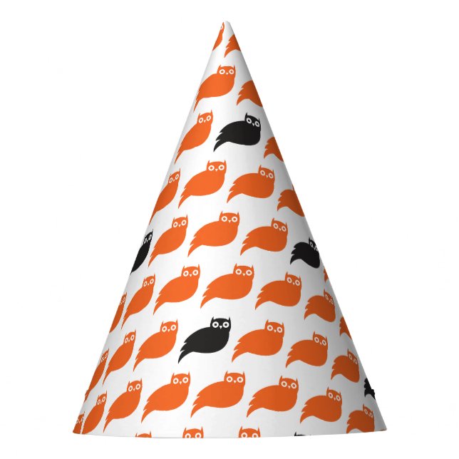 Black Orange Owl Halloween-Party Partyhütchen (Vorderseite)