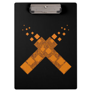 Black Orange Pagan Feuer Kult Cross Gothic Ritual Klemmbrett