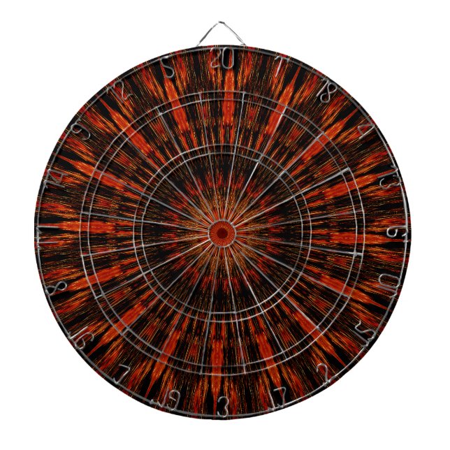 Black Orange Red Kaleidoscopic Design Dartscheibe (vorne)