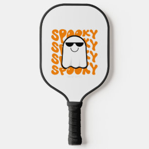 Black Orange Spooky Halloween Pickleball Schläger