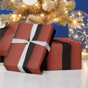 Black Orange Stripes Halloween Erntedank Fall Geschenkpapier