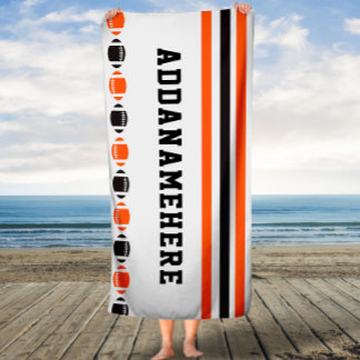 Black Orange Strips Fußball Sporthandtuch Badehandtuch