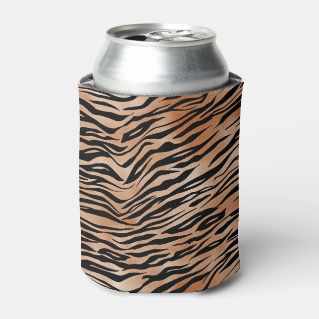 Black Orange Tiger Print Dosenkühler (Kanne Vorderseite)
