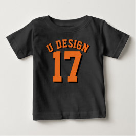 Black & Orange Toddler Sports Jersey Design Baby T-shirt