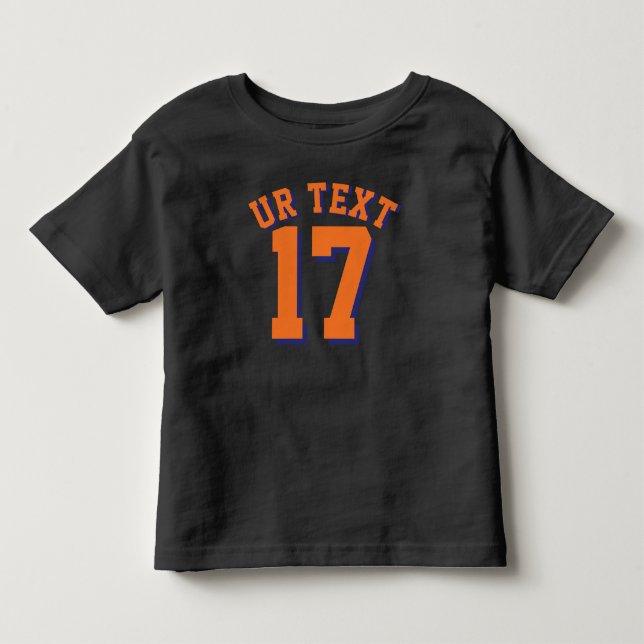 Black & Orange Toddler Sports Jersey Design Kleinkind T-shirt (Vorderseite)