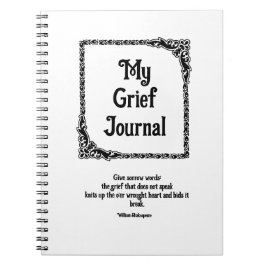 Black Ornate Corners Border Grief Journal