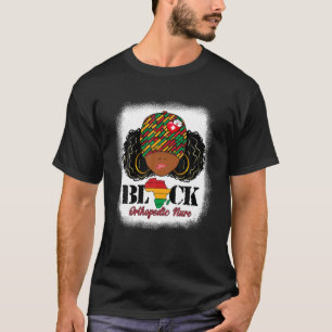 Black Orthopedic Nure Messy Bun Pride African Blac T-Shirt
