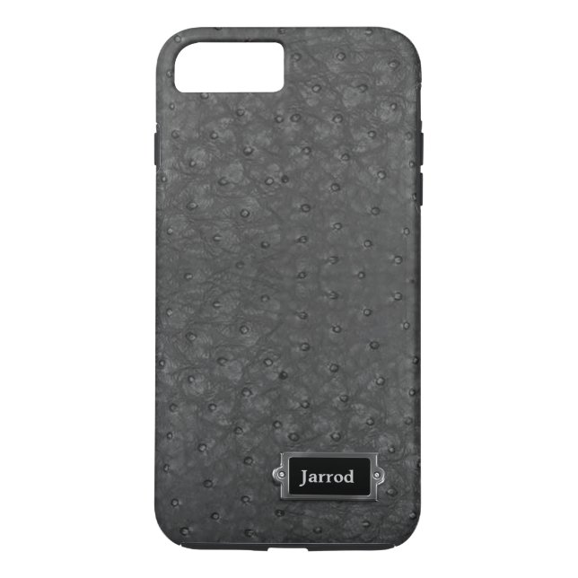 Black Ostrich Leather Look iPhone 7 Plus Fall Case-Mate iPhone Hülle (Rückseite)