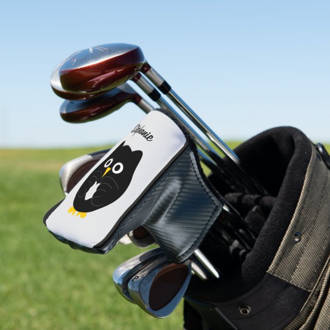 Black Owl Design Golf Headcover (In Situ)