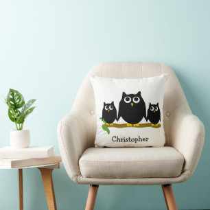 Black Owls Design Individuell Gestaltet Kissen
