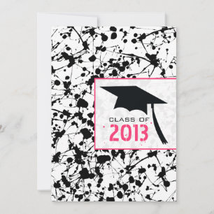 Black Paint Spritzer 2013 Abschluss Einladung