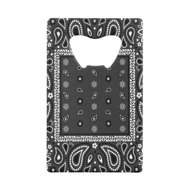 Black Paisley Bandana Birthday Hip Hop Rap Scarf Geldbeutel Flaschenöffner (Vorderseite)