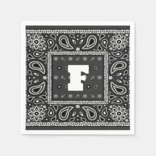 Black Paisley Bandana Birthday Hip Hop Rap Scarf Serviette