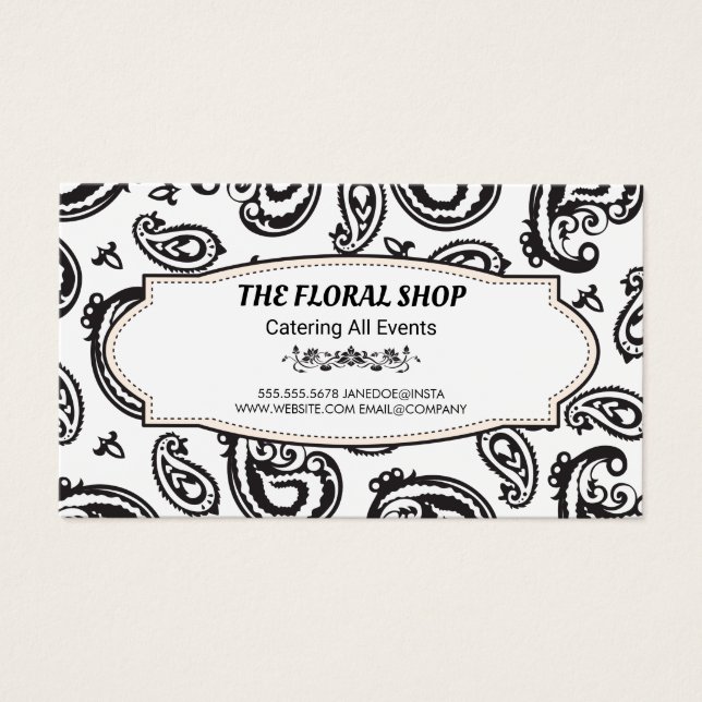 Black Paisley Blume Pattern (Vorderseite)