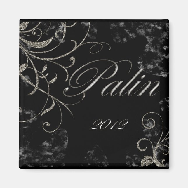 Black Palin 2012 Square Magnet (Vorne)