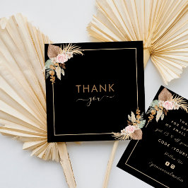 Black Pampas Grass Driving Palm Floral Vielen Dank Quadratische Visitenkarte