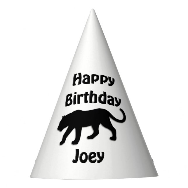 Black Panther Birthday Party Hat Partyhütchen (Vorderseite)