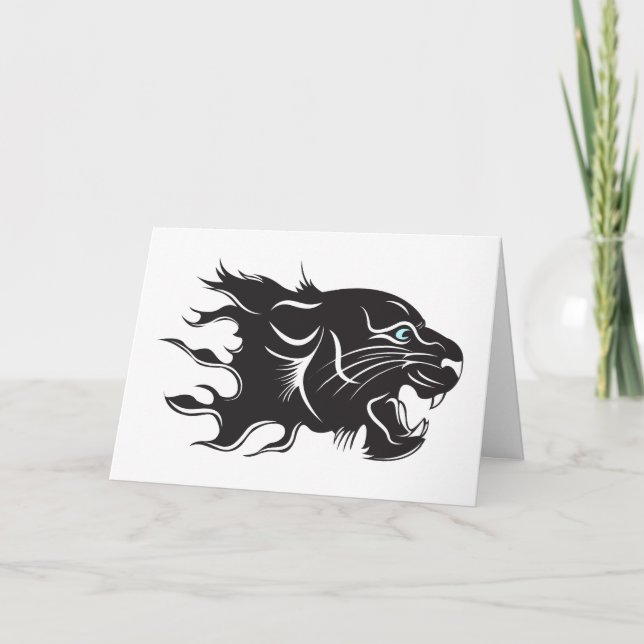 Black Panther Blue Eyes Karte (Vorderseite)