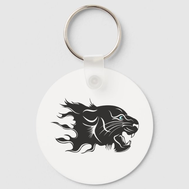 Black Panther Blue Eyes Schlüsselanhänger (Vorderseite)